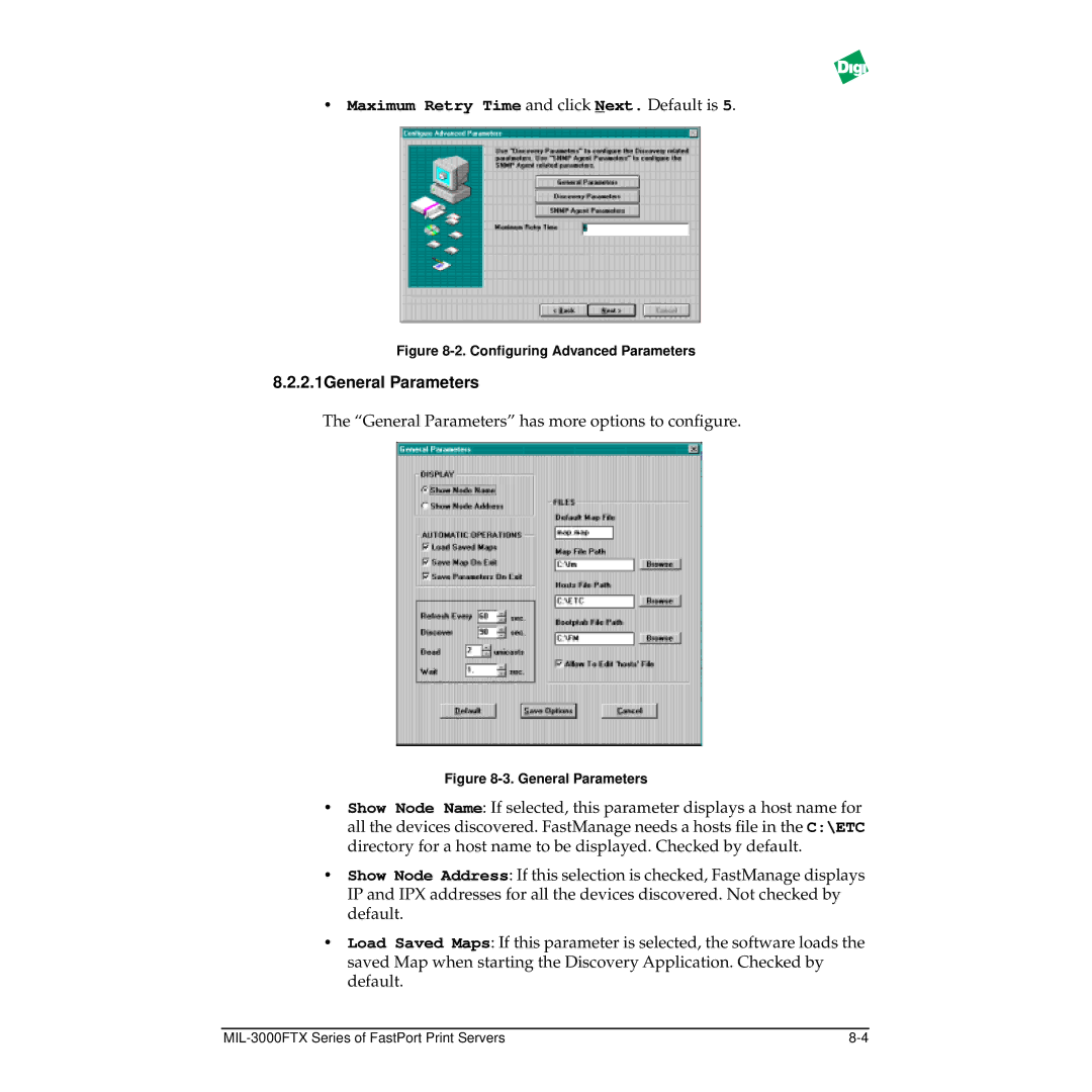 Digi MIL-3000FTX manual Maximum Retry Time and click Next. Default is, 2.1General Parameters 