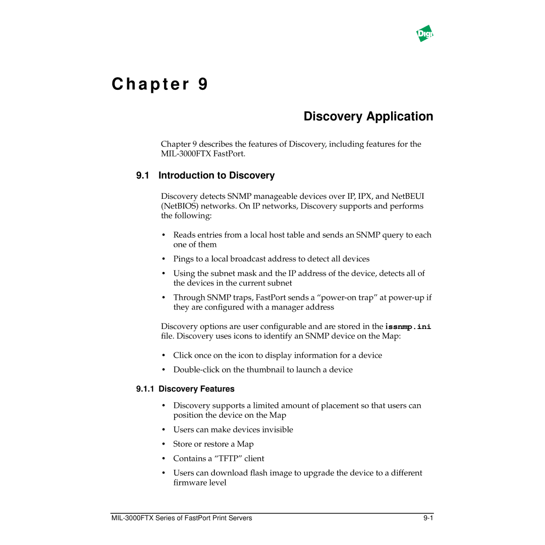 Digi MIL-3000FTX manual Discovery Application, Introduction to Discovery, Discovery Features 