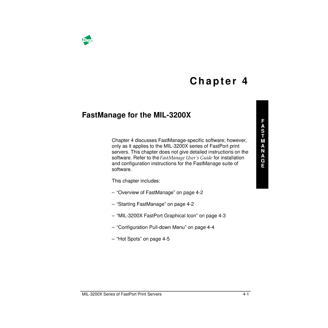 Digi manual FastManage for the MIL-3200X 