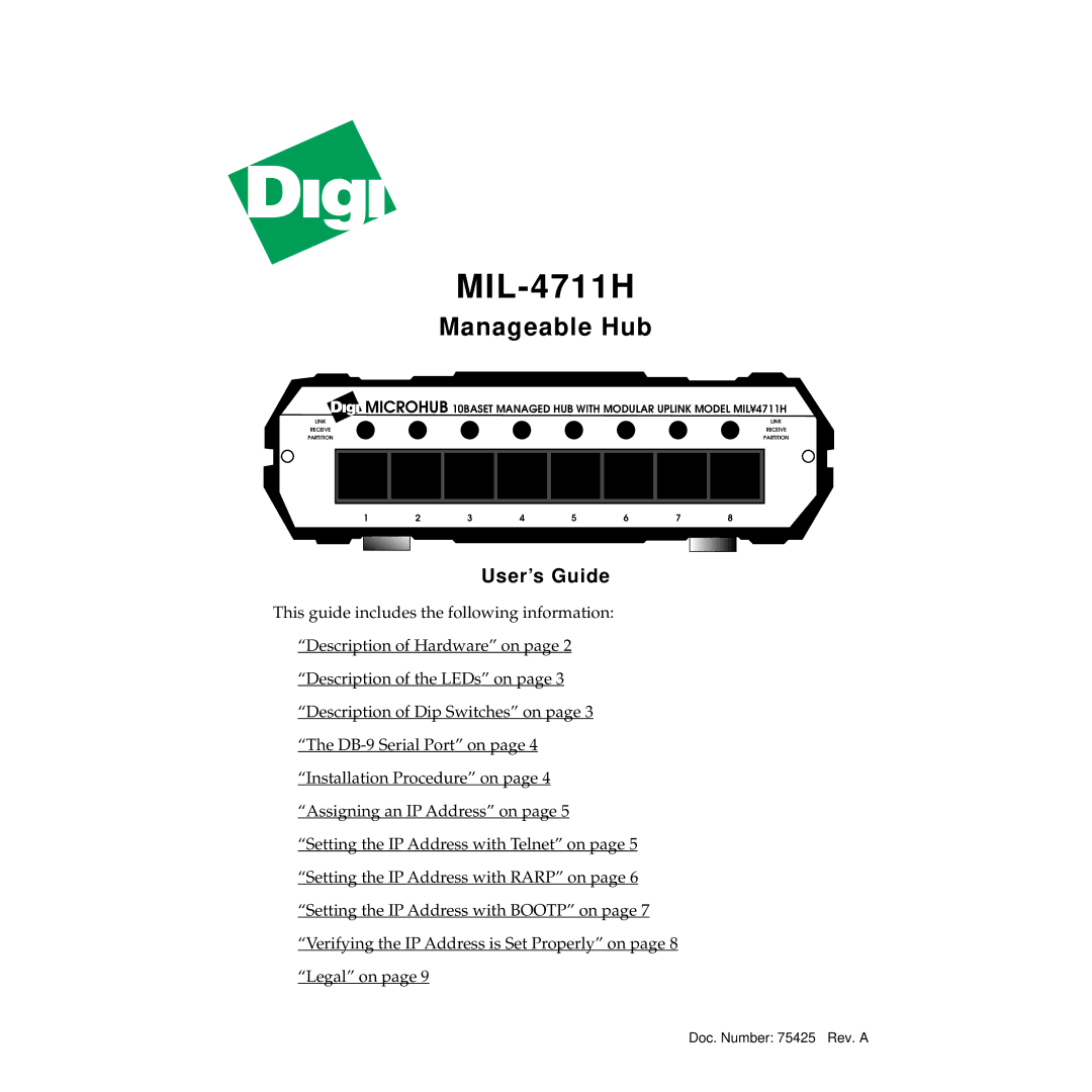 Digi MIL-4711H manual 