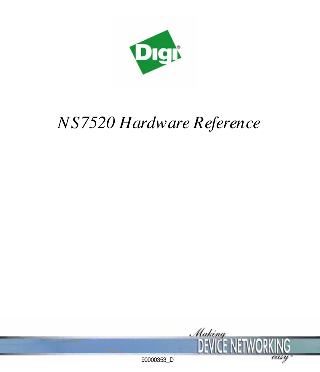 Digi manual NS7520 Hardware Reference 