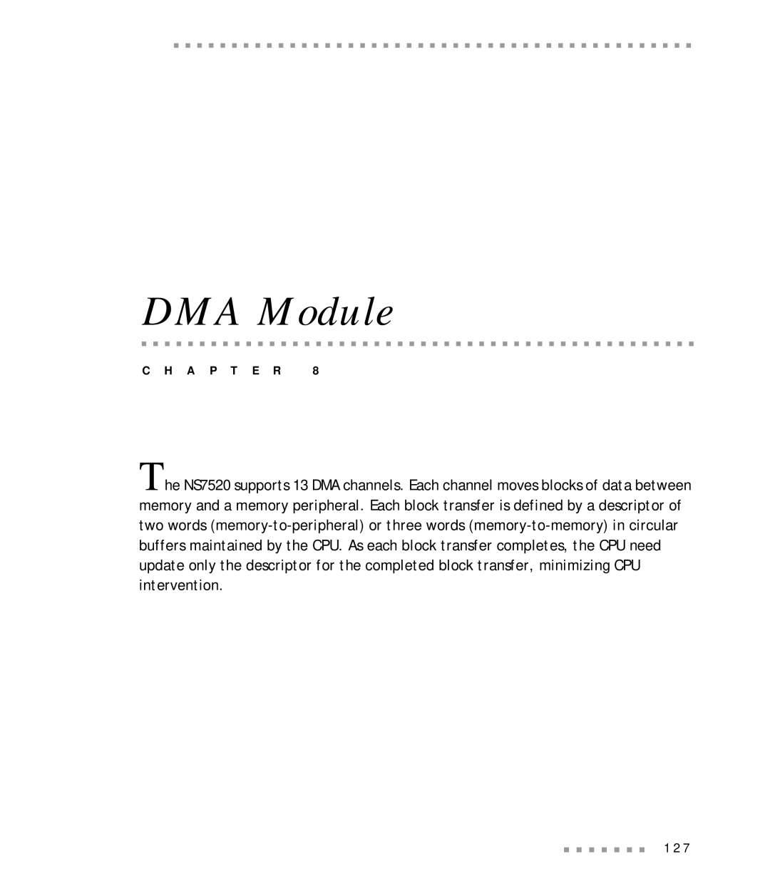 Digi NS7520 manual DMA Module 