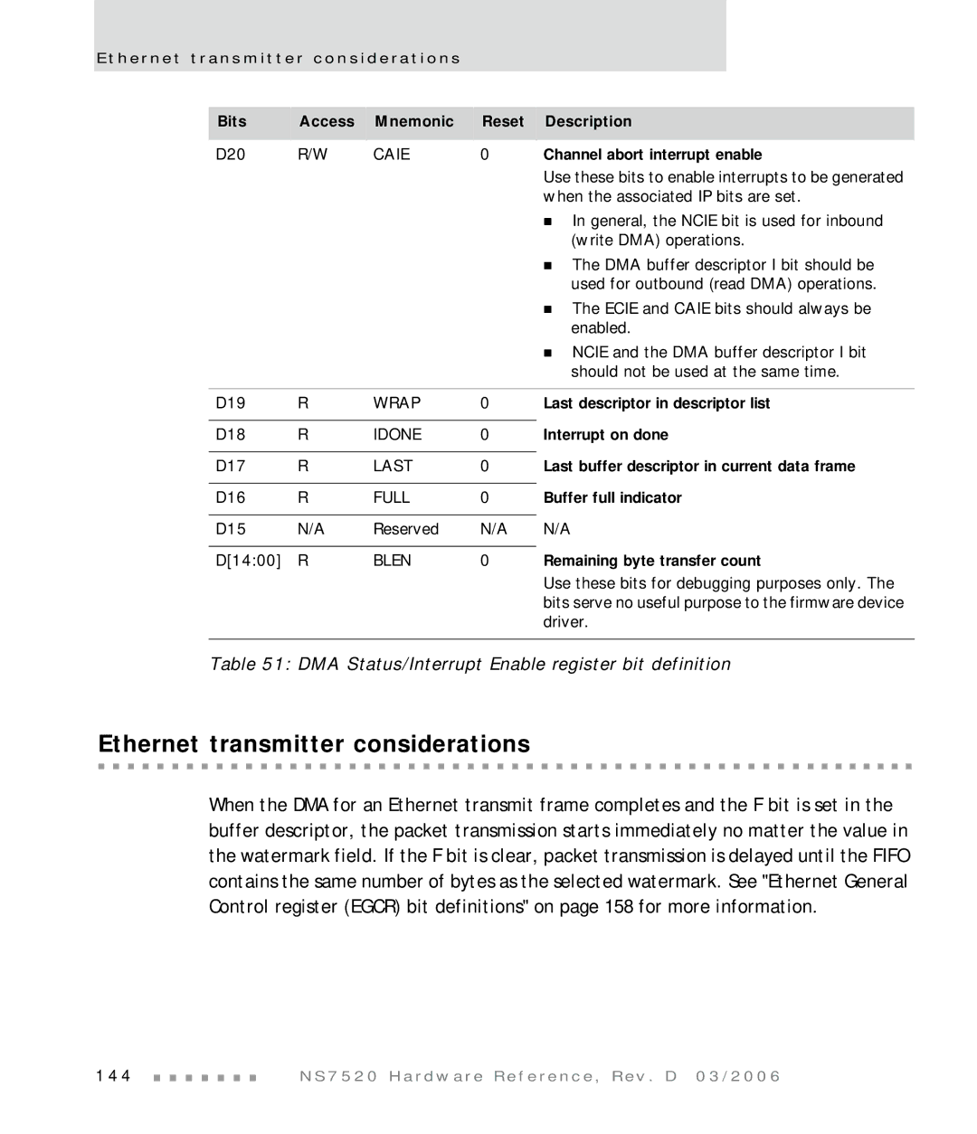 Digi NS7520 manual Ethernet transmitter considerations 