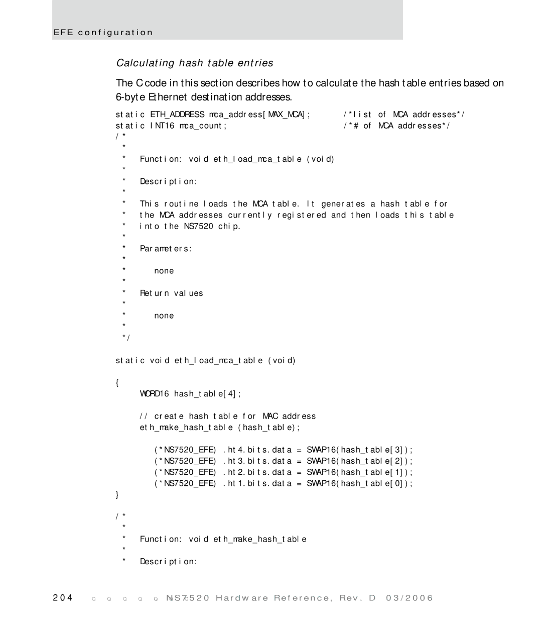 Digi NS7520 manual Calculating hash table entries 