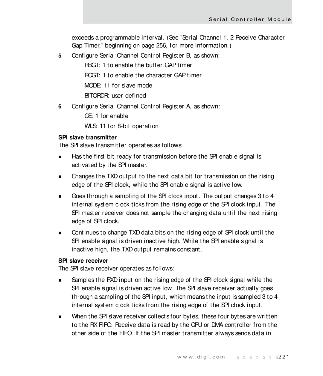 Digi NS7520 manual SPI slave transmitter, SPI slave receiver 