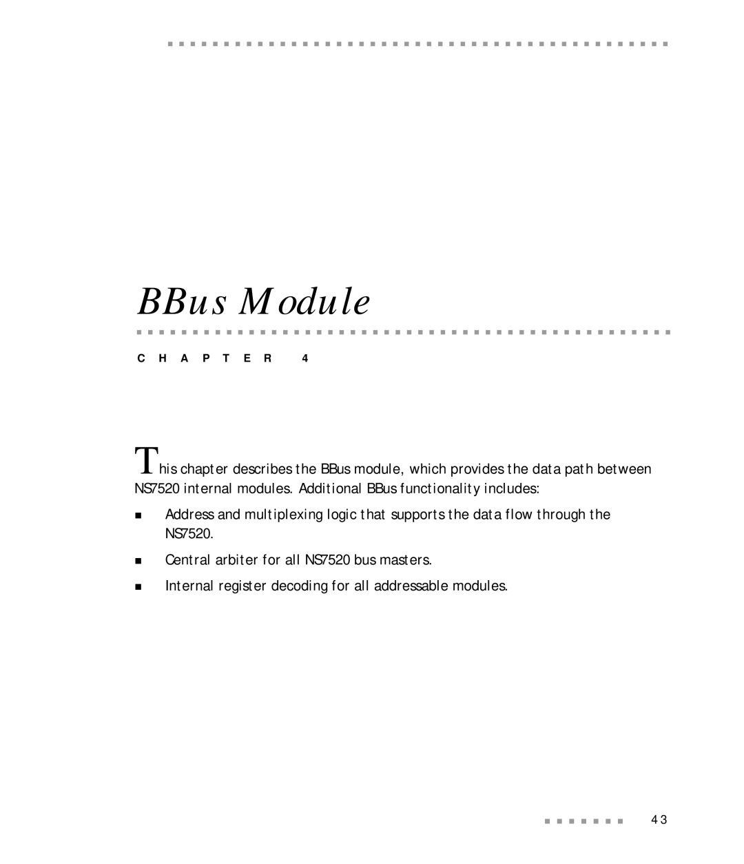 Digi NS7520 manual BBus Module 