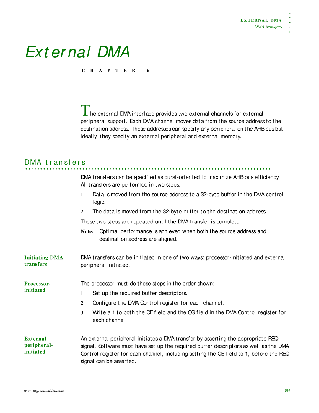 Digi NS9215 manual External DMA, A t r a n s f e r s 