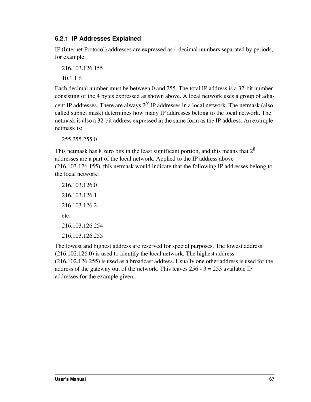 Digi RCM4000 user manual IP Addresses Explained 