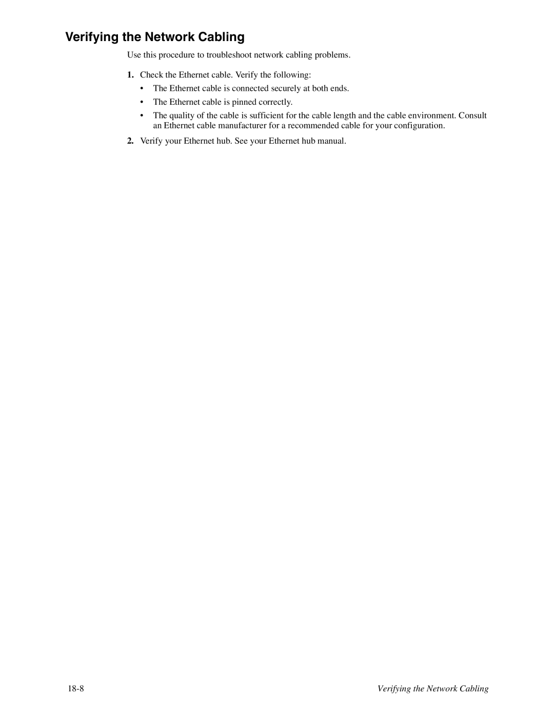 Digi TS 4, TS 2/4 manual Verifying the Network Cabling 