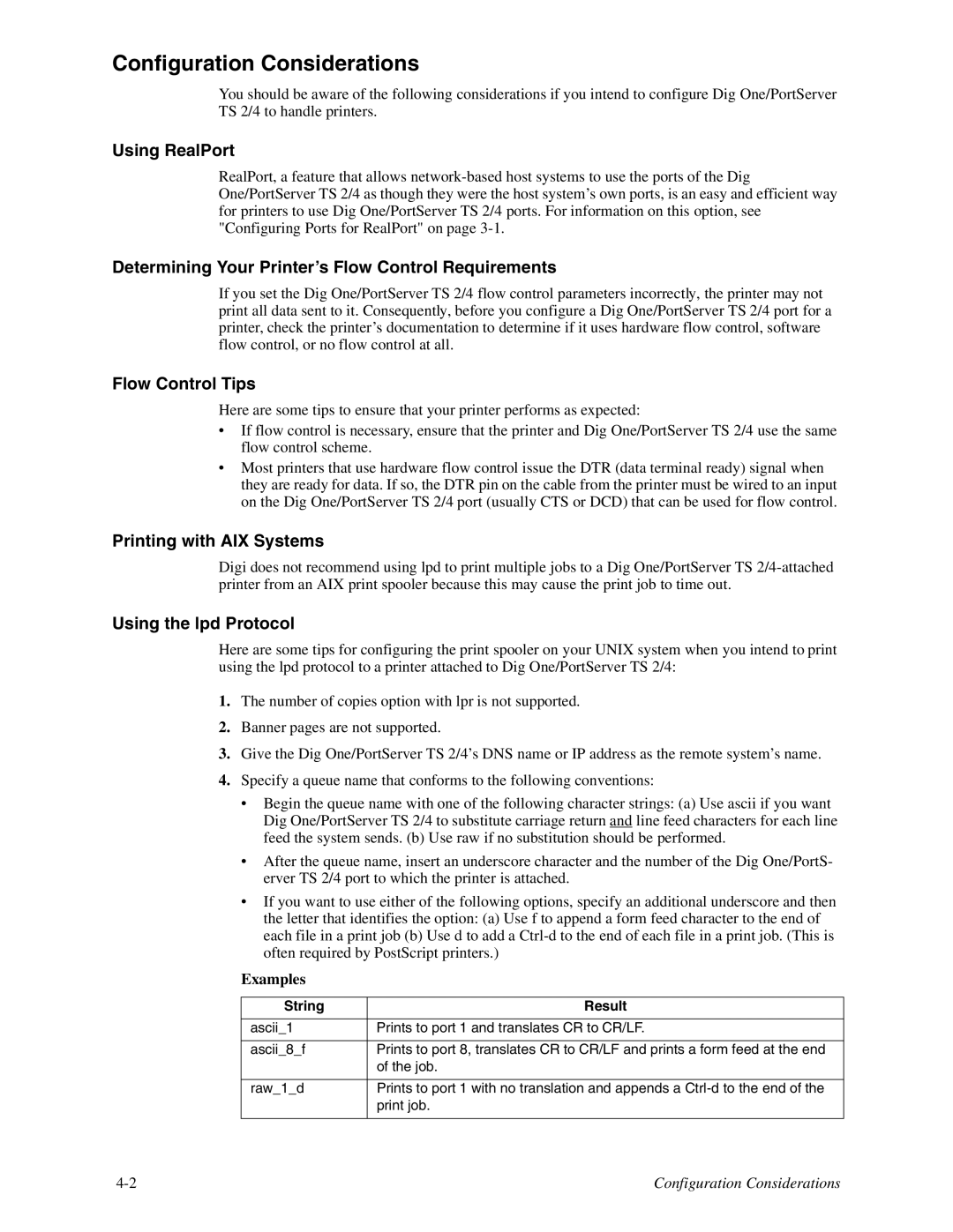 Digi TS 4, TS 2/4 manual Configuration Considerations 