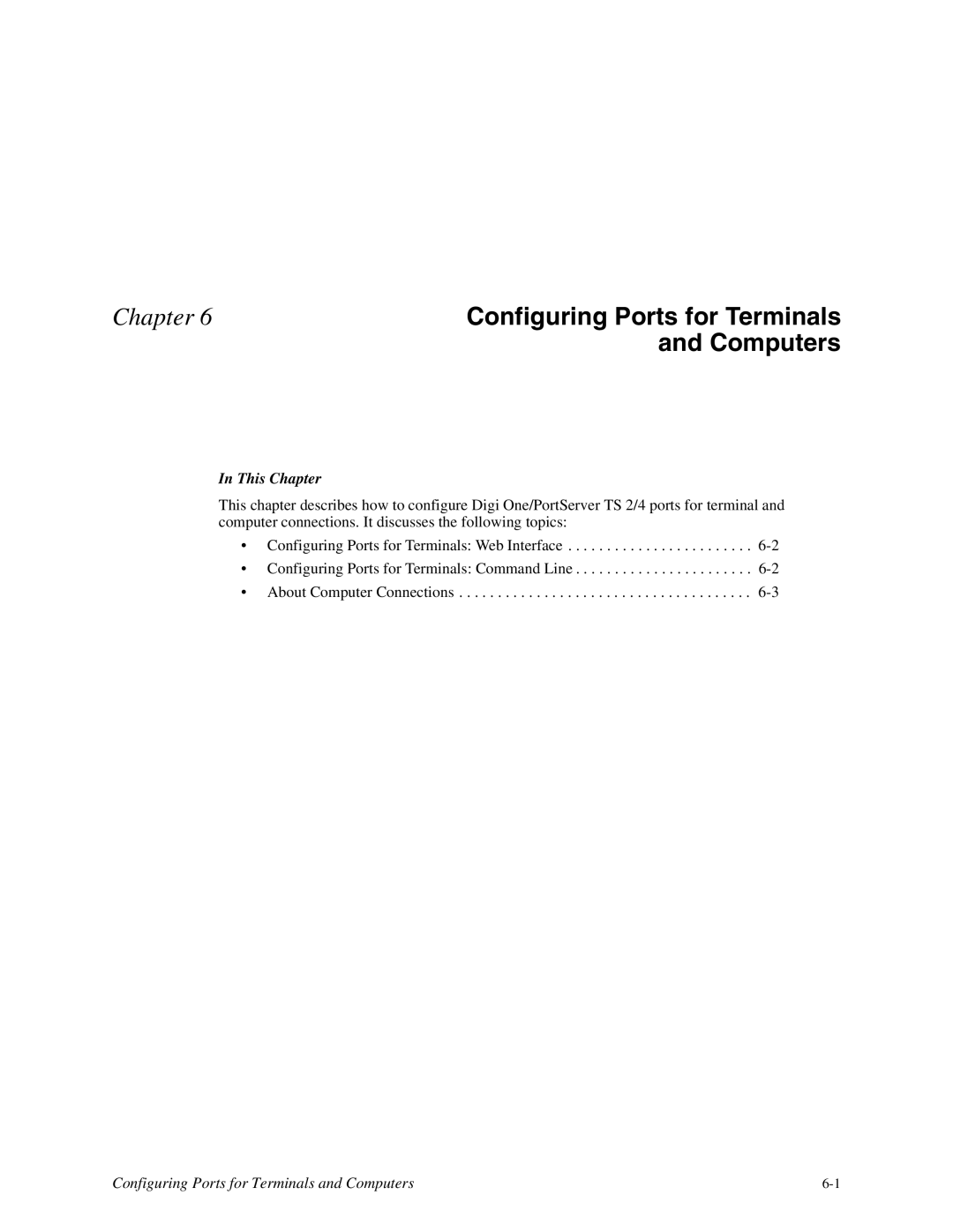 Digi TS 2/4, TS 4 manual Configuring Ports for Terminals 