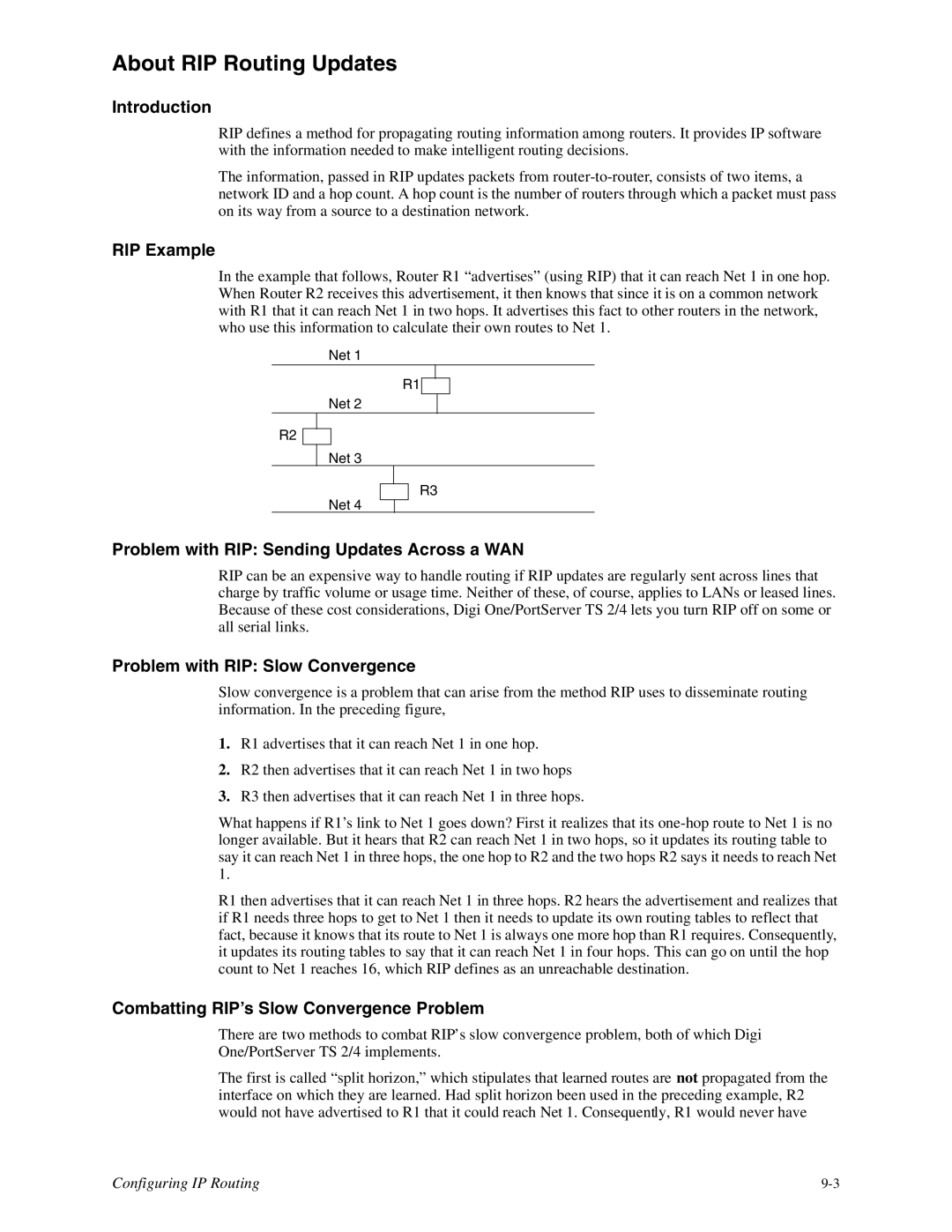 Digi TS 2/4, TS 4 manual About RIP Routing Updates 