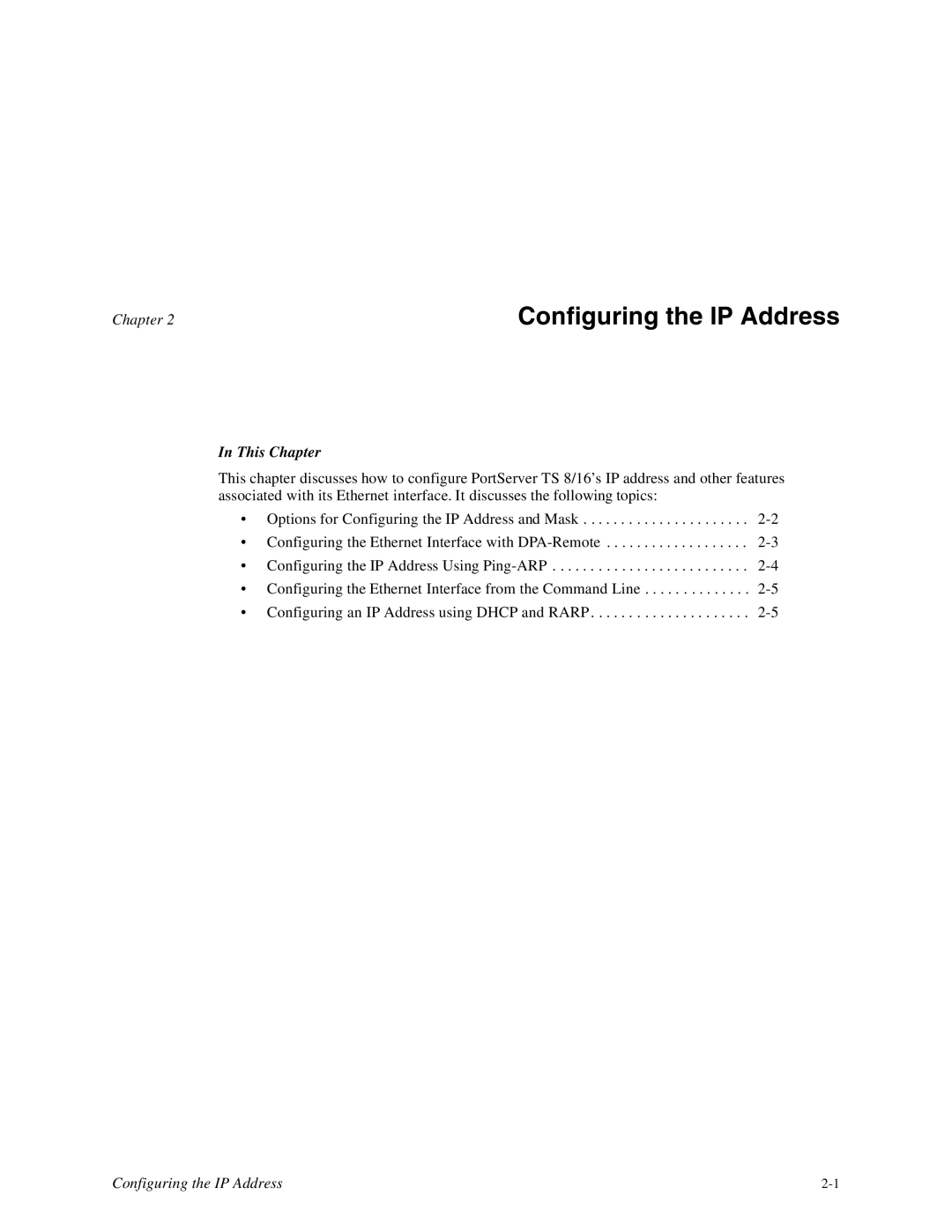 Digi 16, TS8 manual Configuring the IP Address 