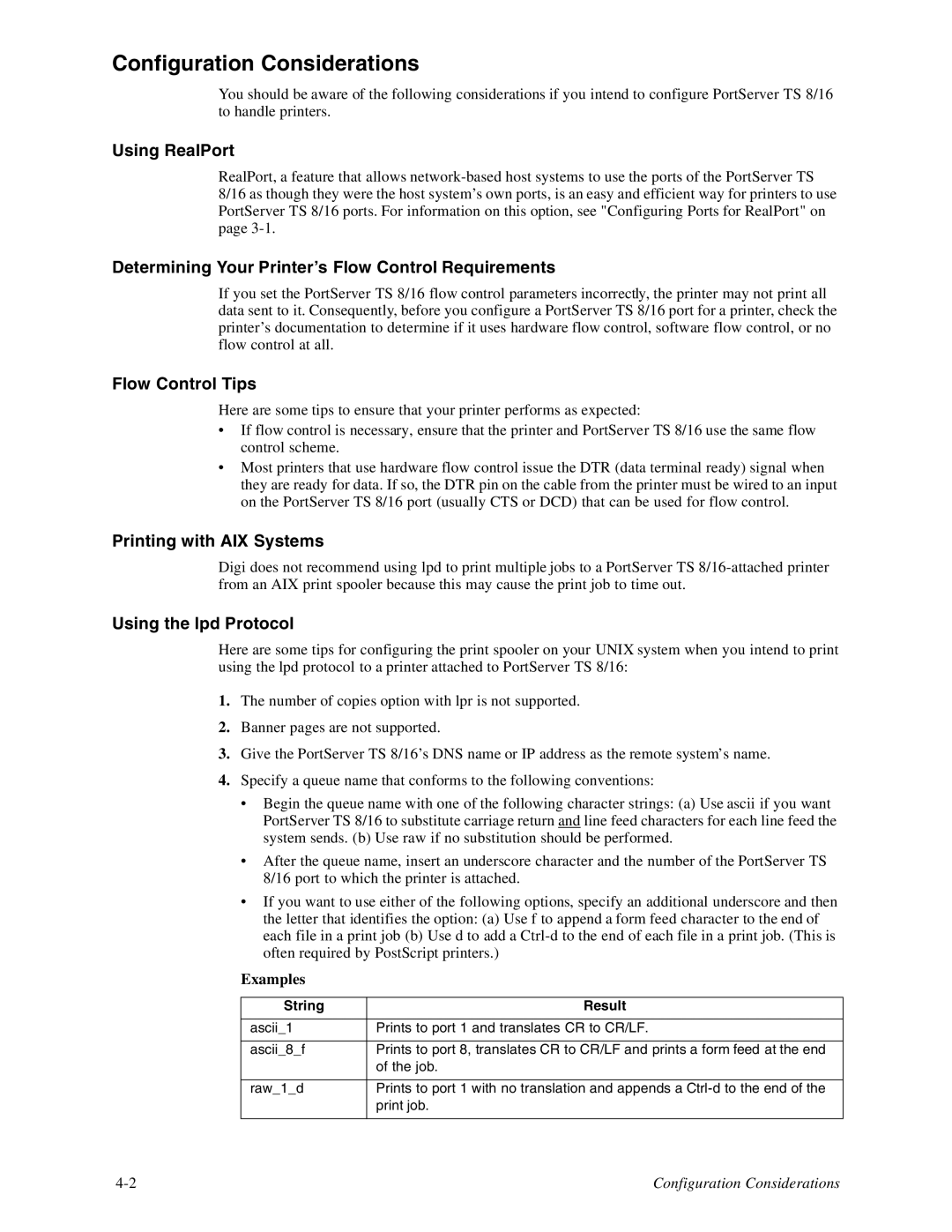 Digi TS8, 16 manual Configuration Considerations 