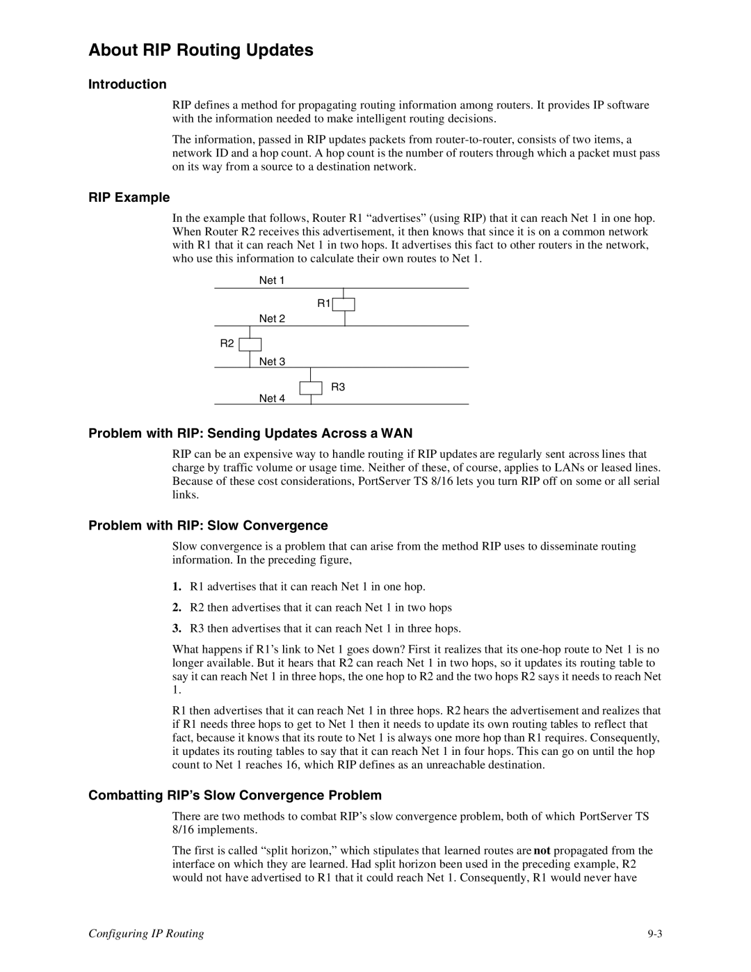 Digi 16, TS8 manual About RIP Routing Updates 