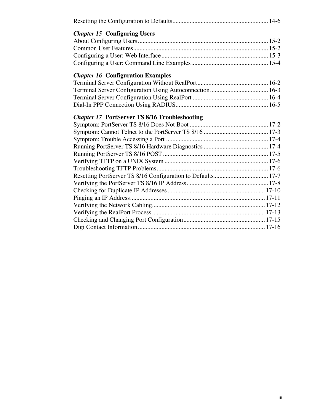 Digi 16, TS8 manual Configuring Users 