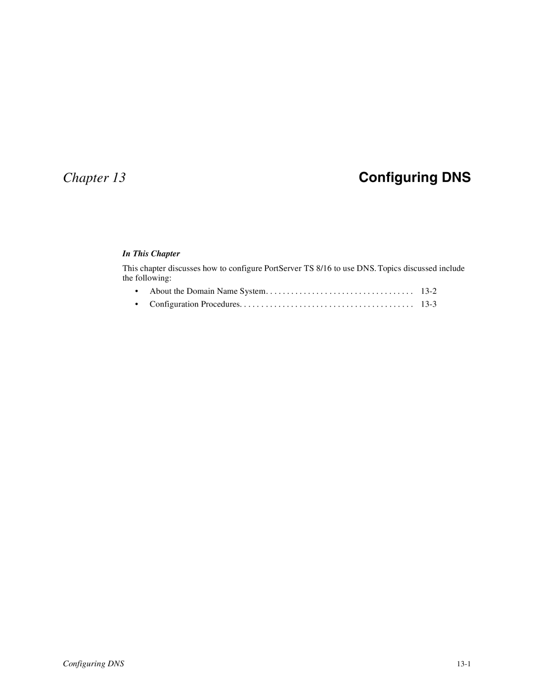 Digi 16, TS8 manual Configuring DNS 