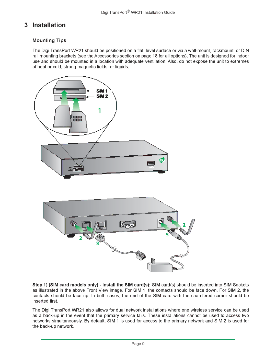 Digi W R 2 1 manual Installation, Mounting Tips 