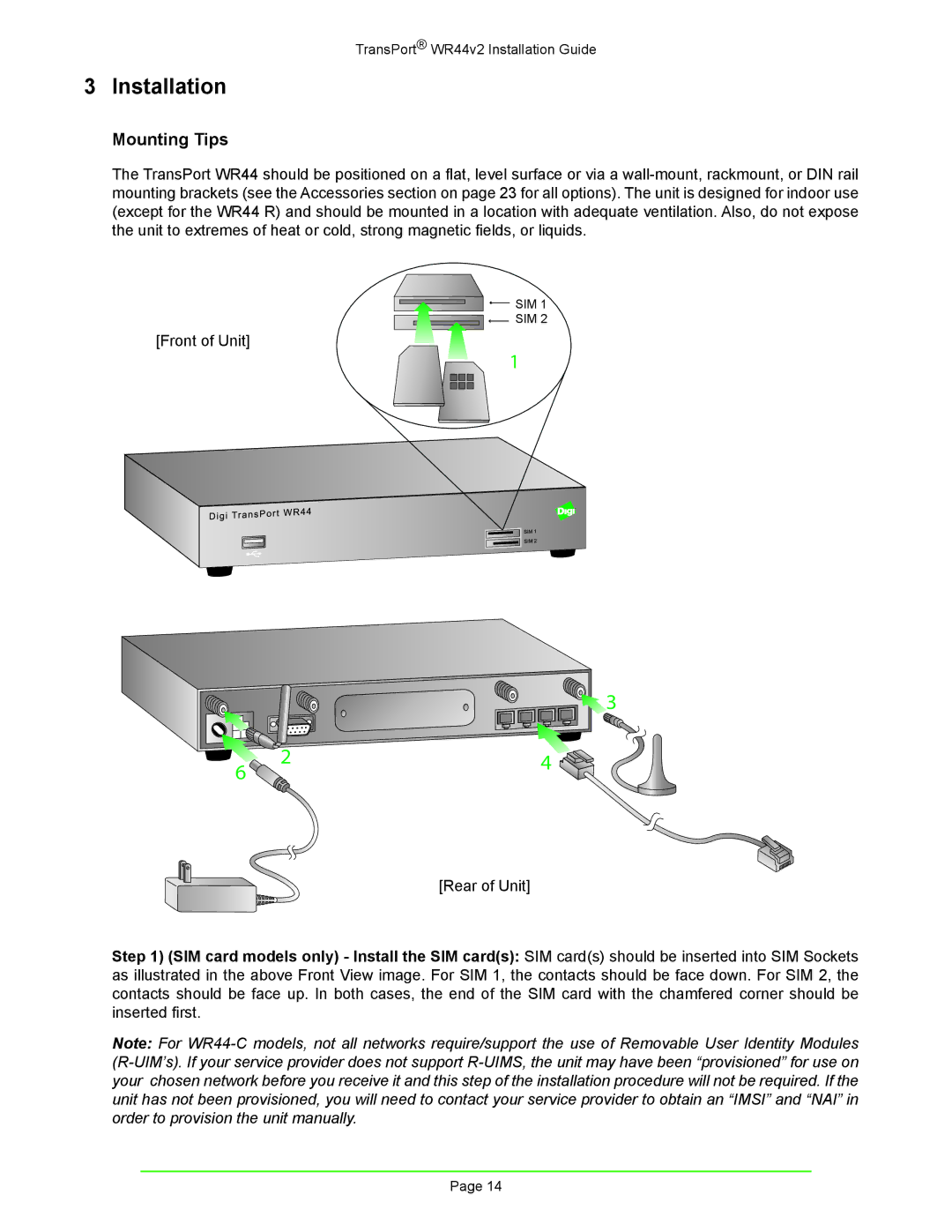 Digi W R 4 4 V 2 manual Installation, Mounting Tips 