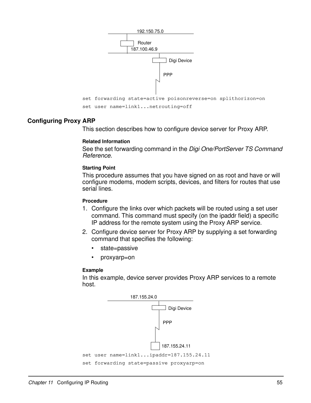 Digi W manual Configuring Proxy ARP 