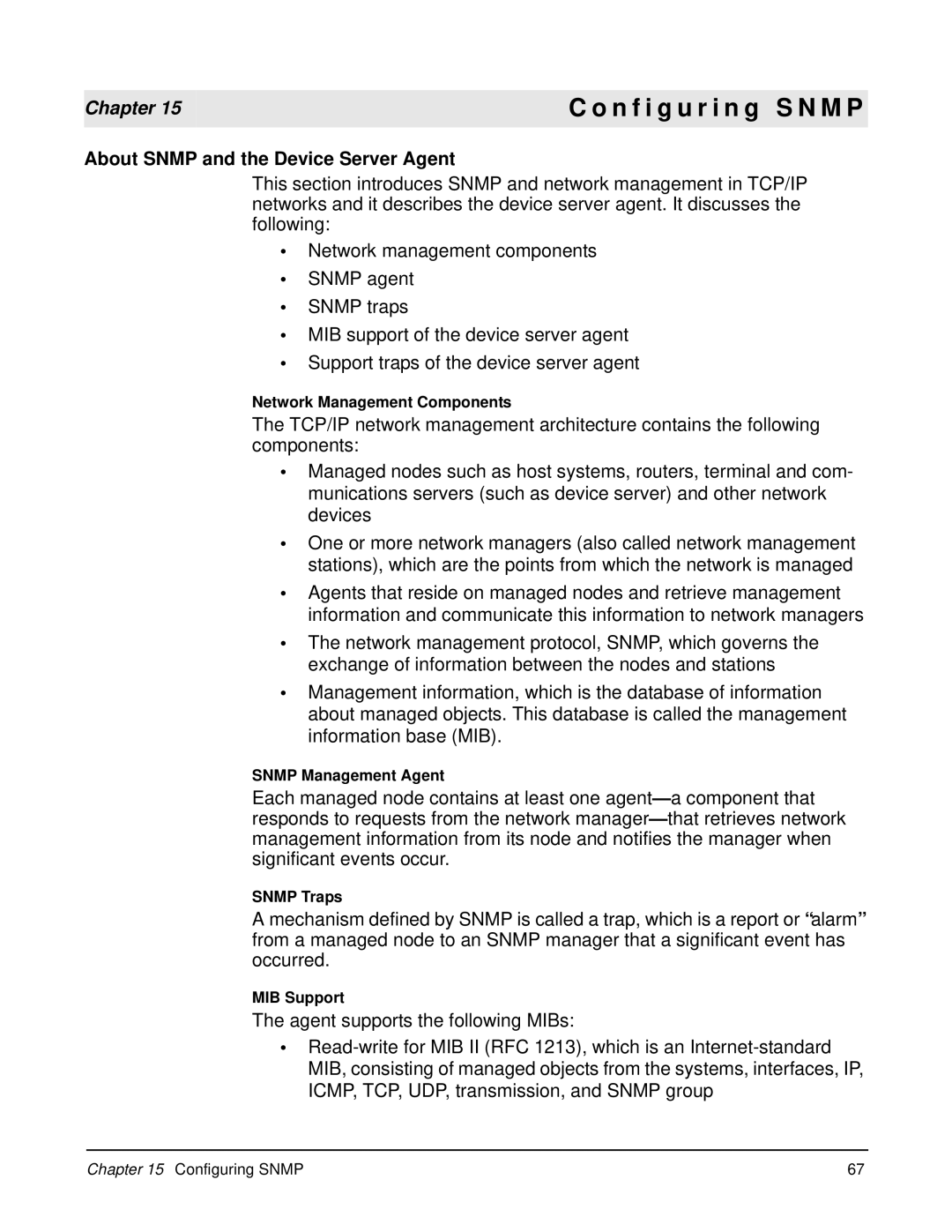 Digi W manual N f i g u r i n g S N M P, About Snmp and the Device Server Agent 