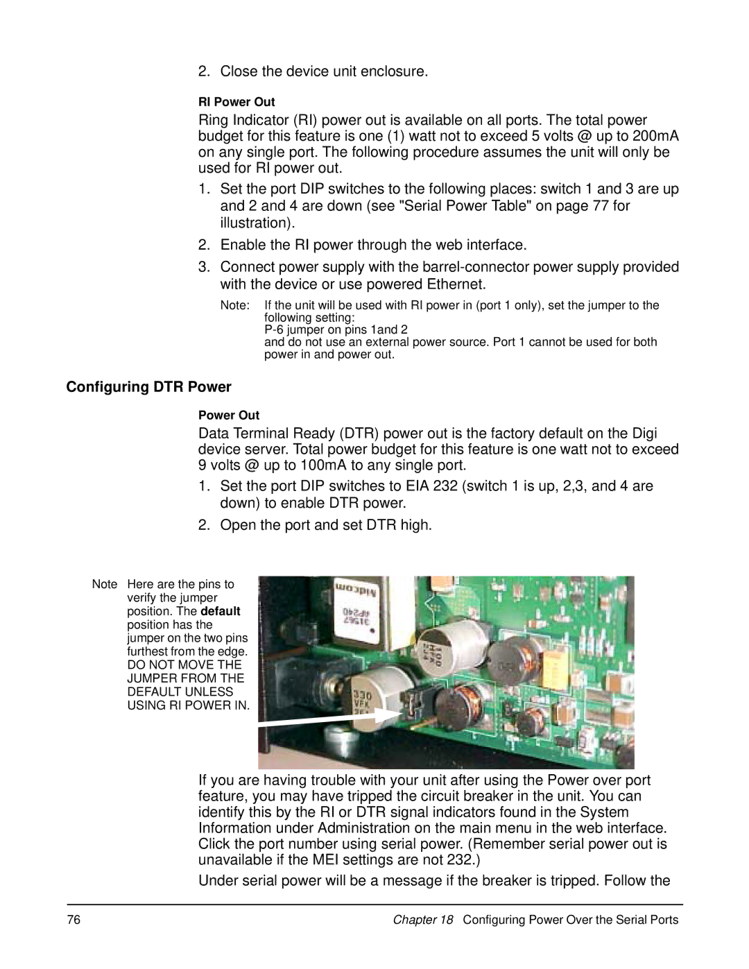 Digi W manual Configuring DTR Power 