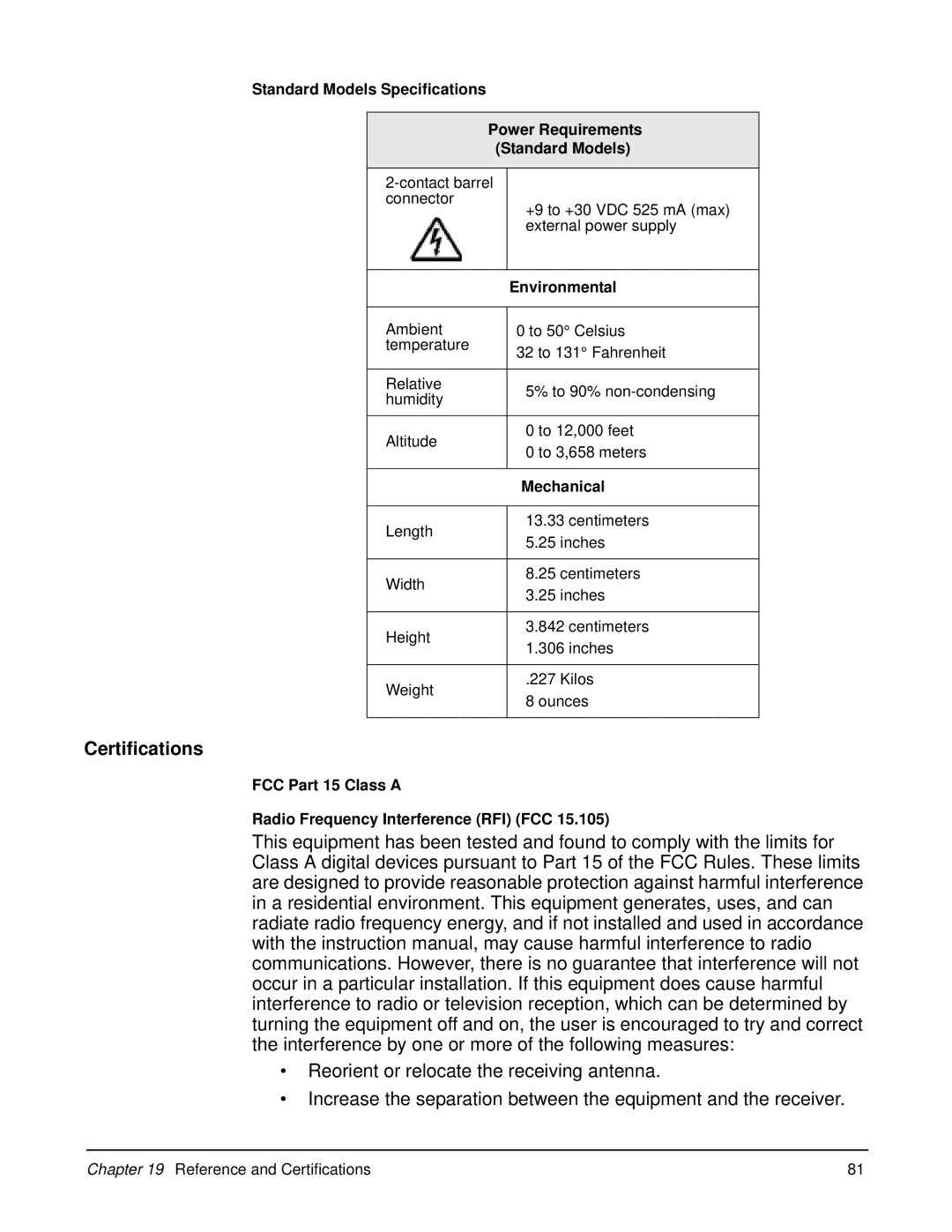 Digi W manual Certifications, Environmental 