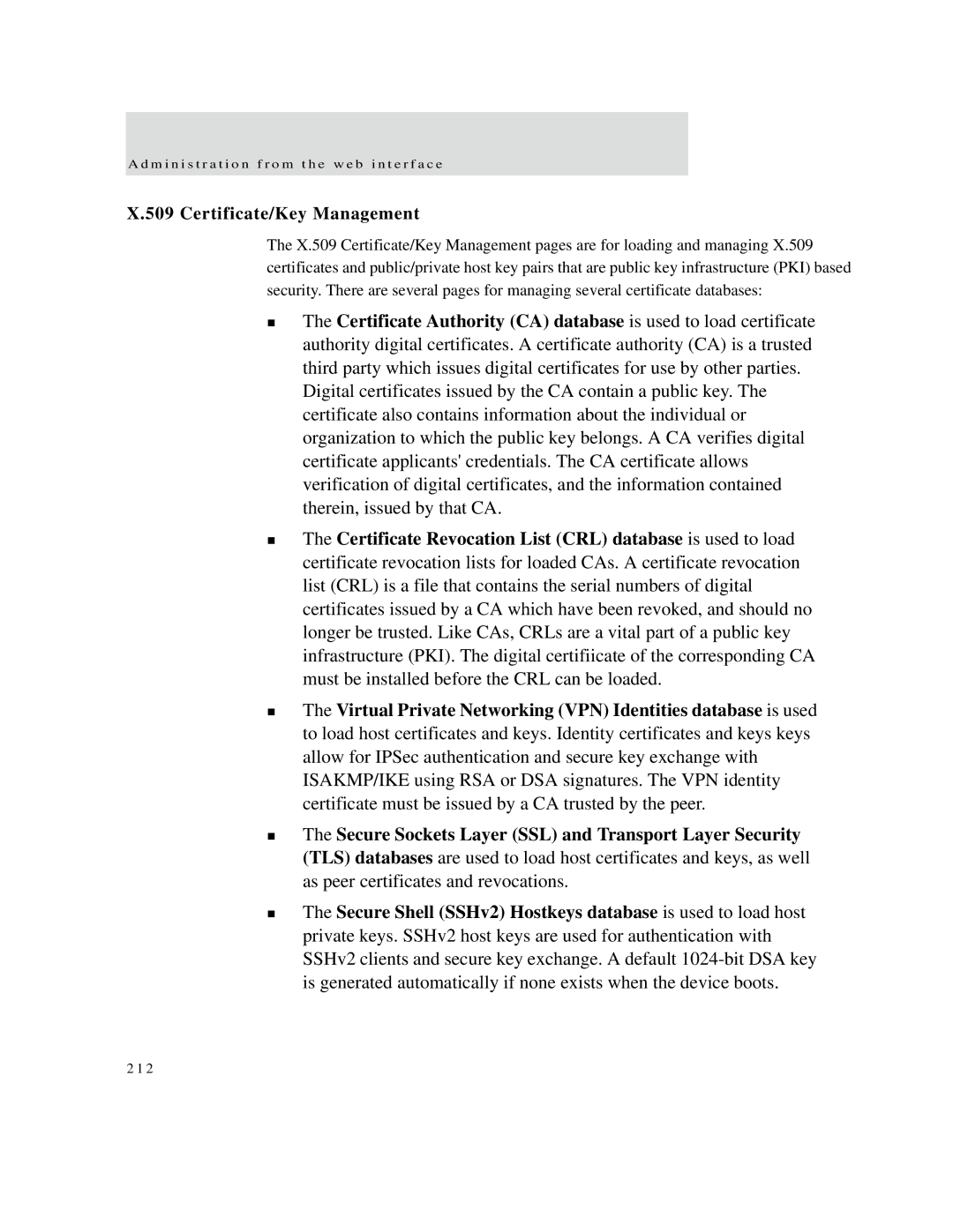 Digi X2 manual Certificate/Key Management 