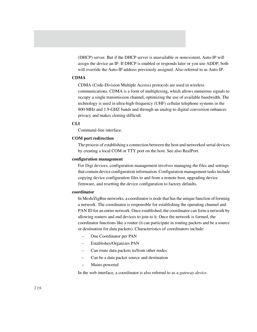 Digi X2 manual COM port redirection, Configuration management 