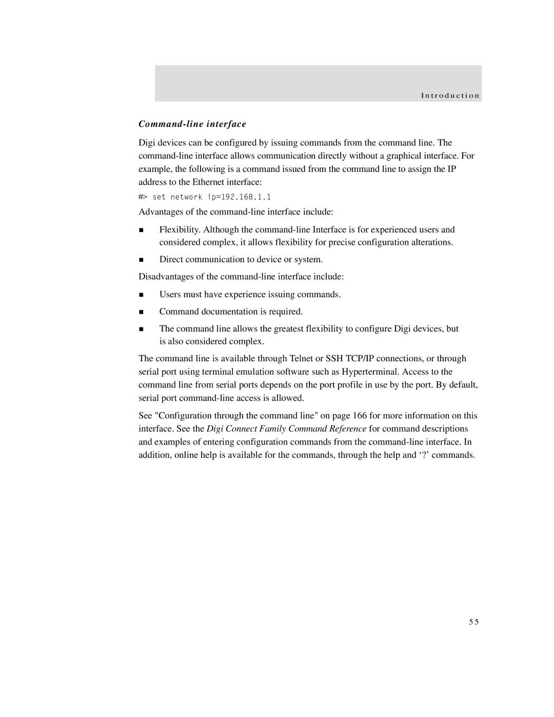 Digi X2 manual Command-line interface 