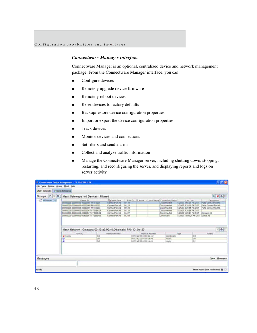 Digi X2 manual Connectware Manager interface 