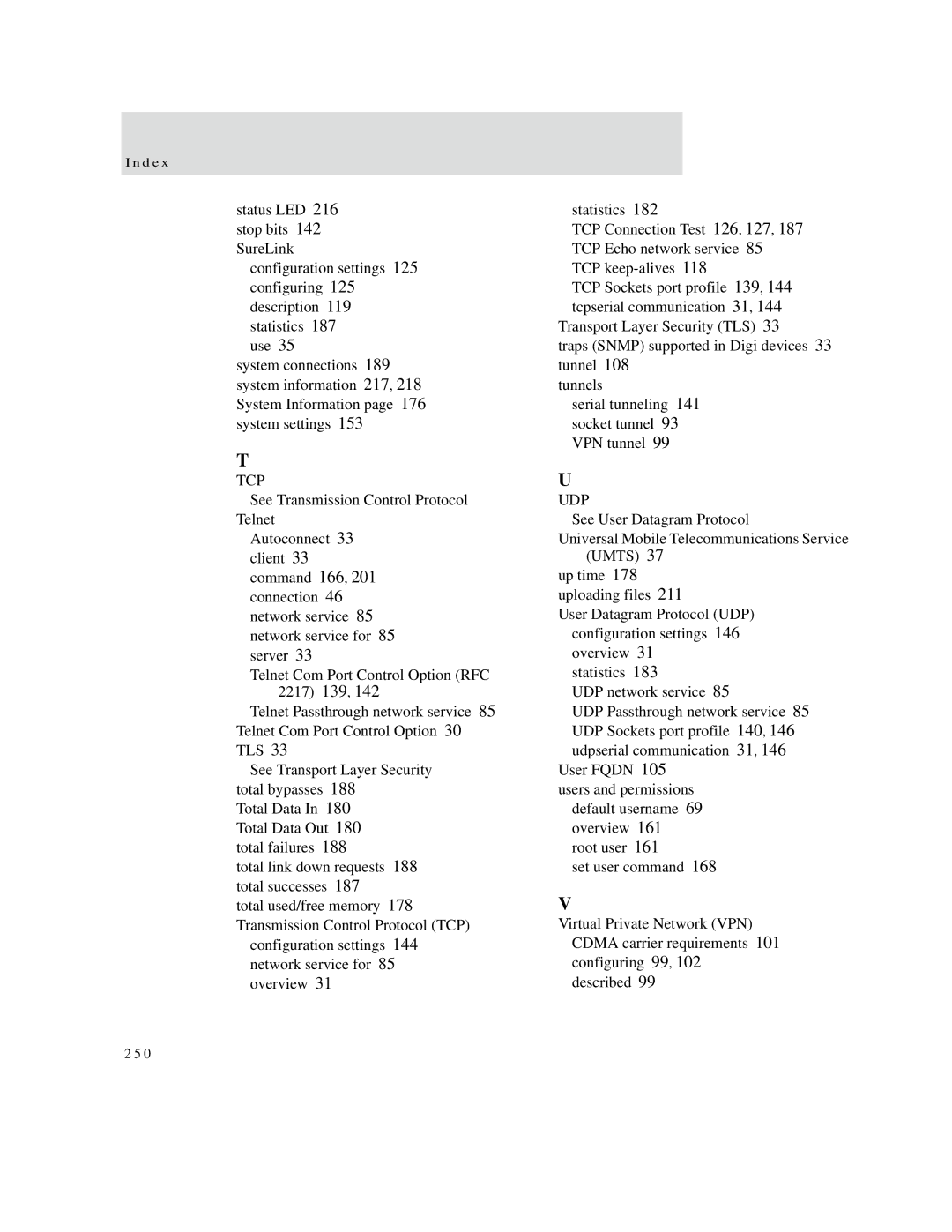 Digi X4, X8, X2 manual Tcp 