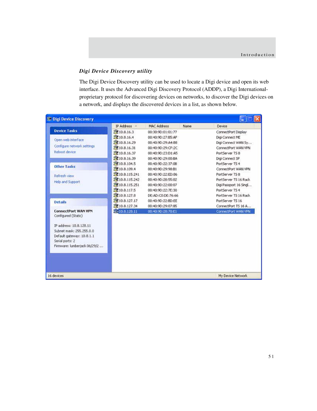 Digi X8, X4, X2 manual Digi Device Discovery utility 