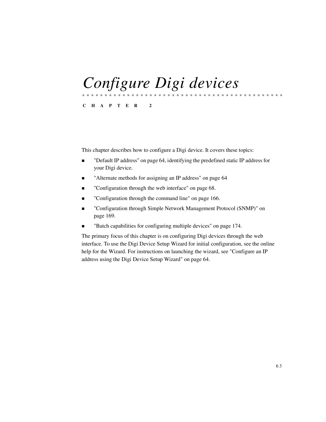 Digi X8, X4, X2 manual Configure Digi devices 