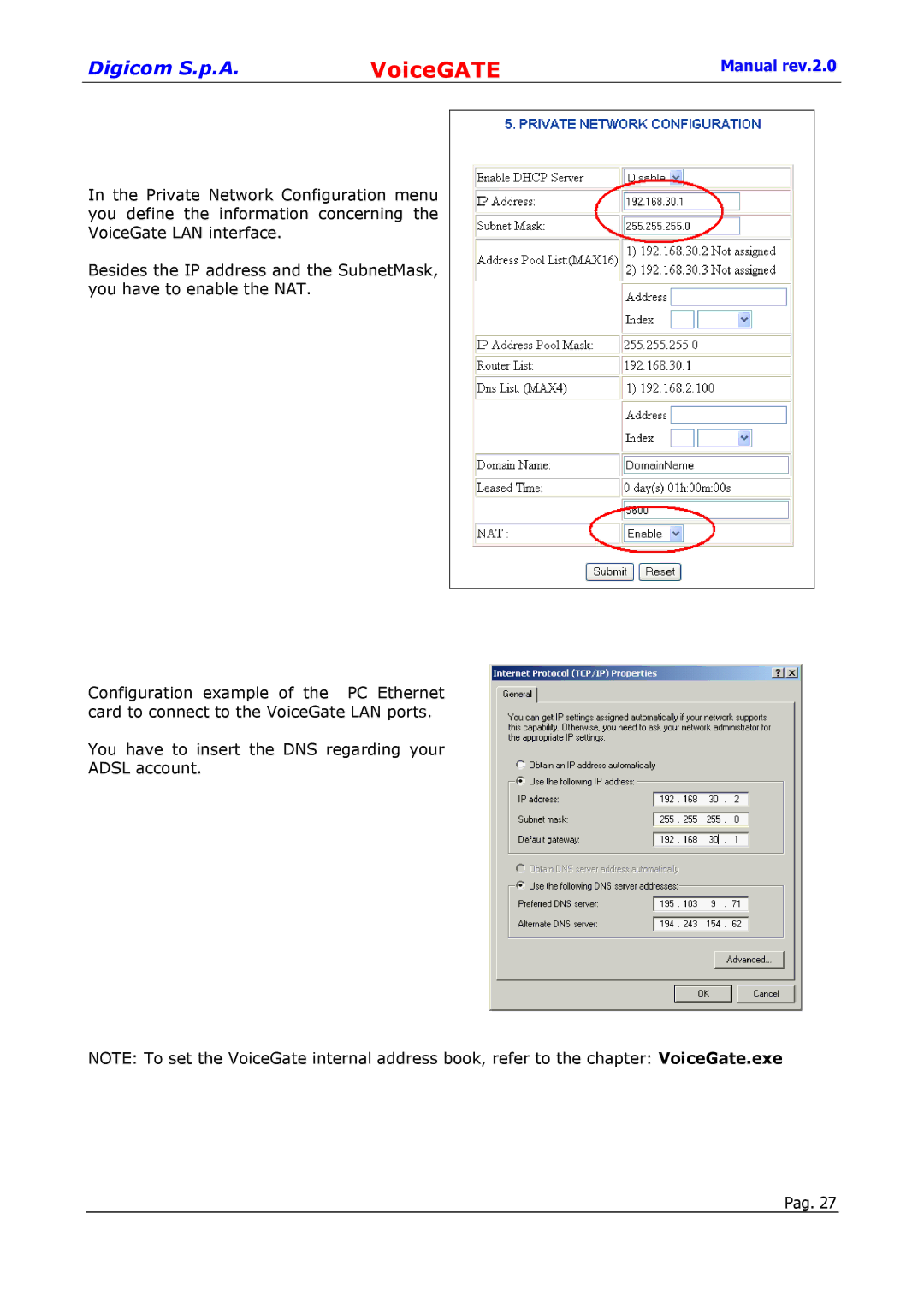 Digicom 8D5499 user manual VoiceGATE 