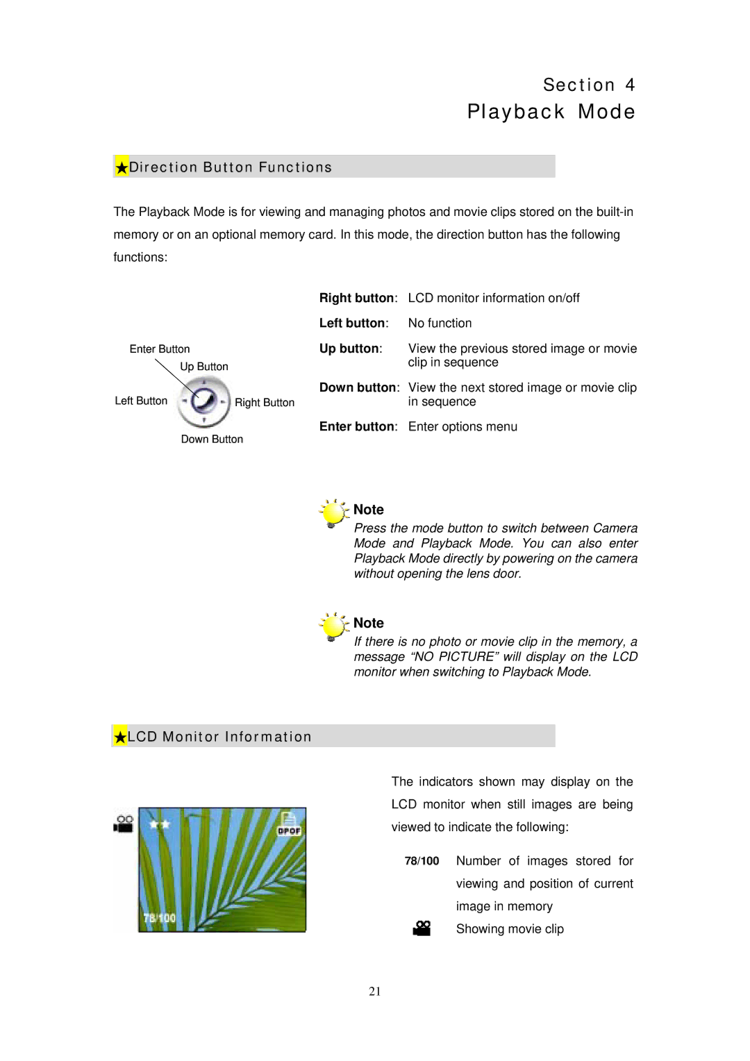 Digicom ES3310 manual Playback Mode, Enter button 