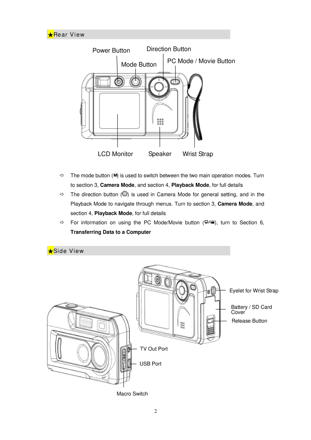 Digicom ES3310 manual Rear View, Side View 