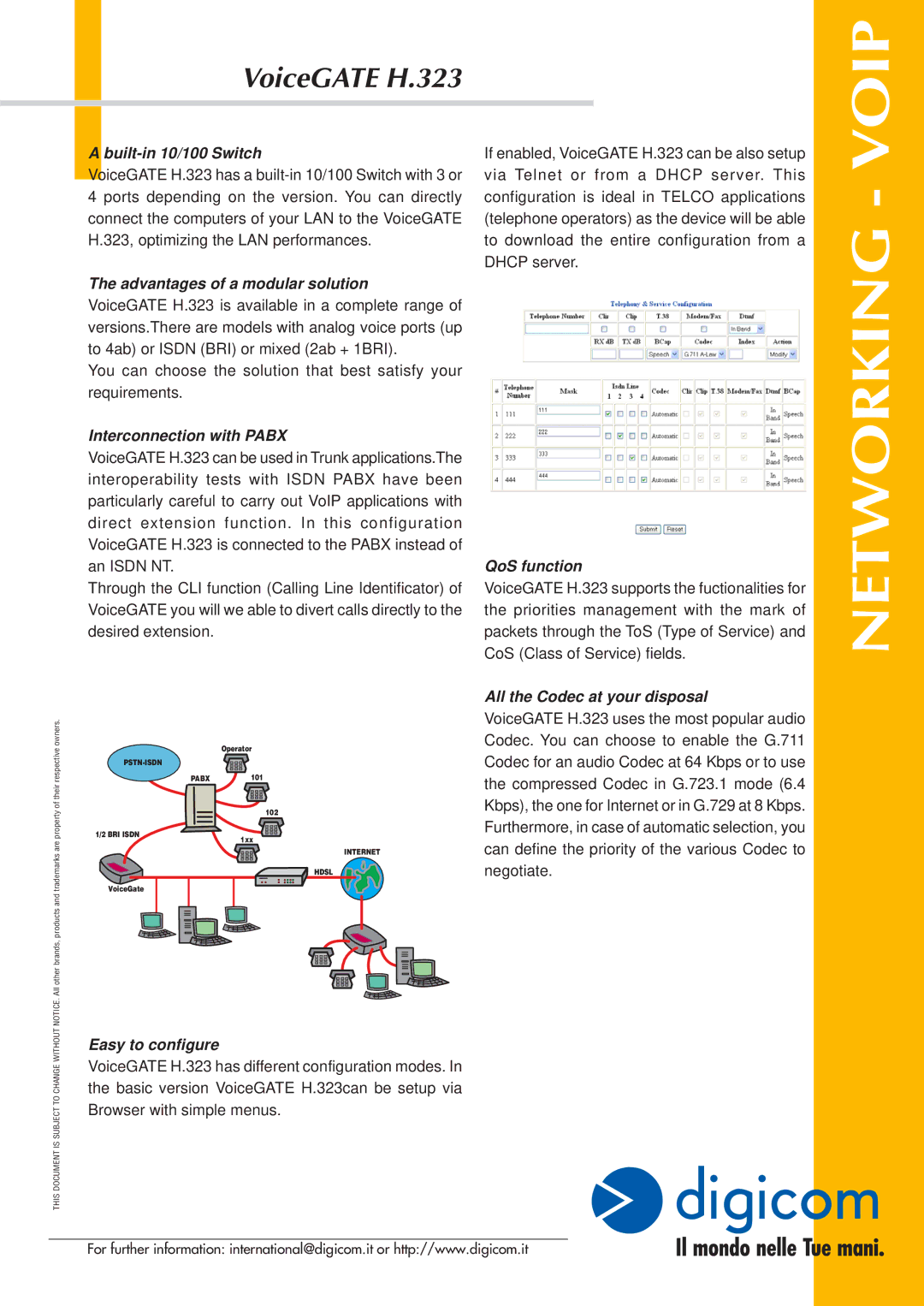 Digicom H.323 manual Voip 