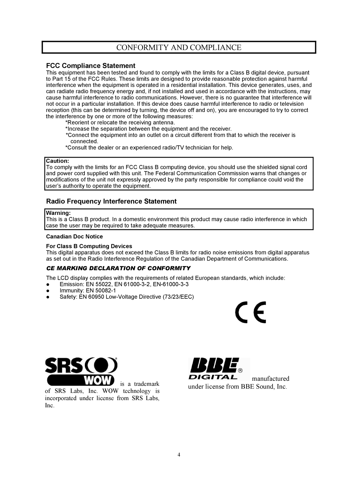 Digimate DGL32 manual FCC Compliance Statement, Radio Frequency Interference Statement 