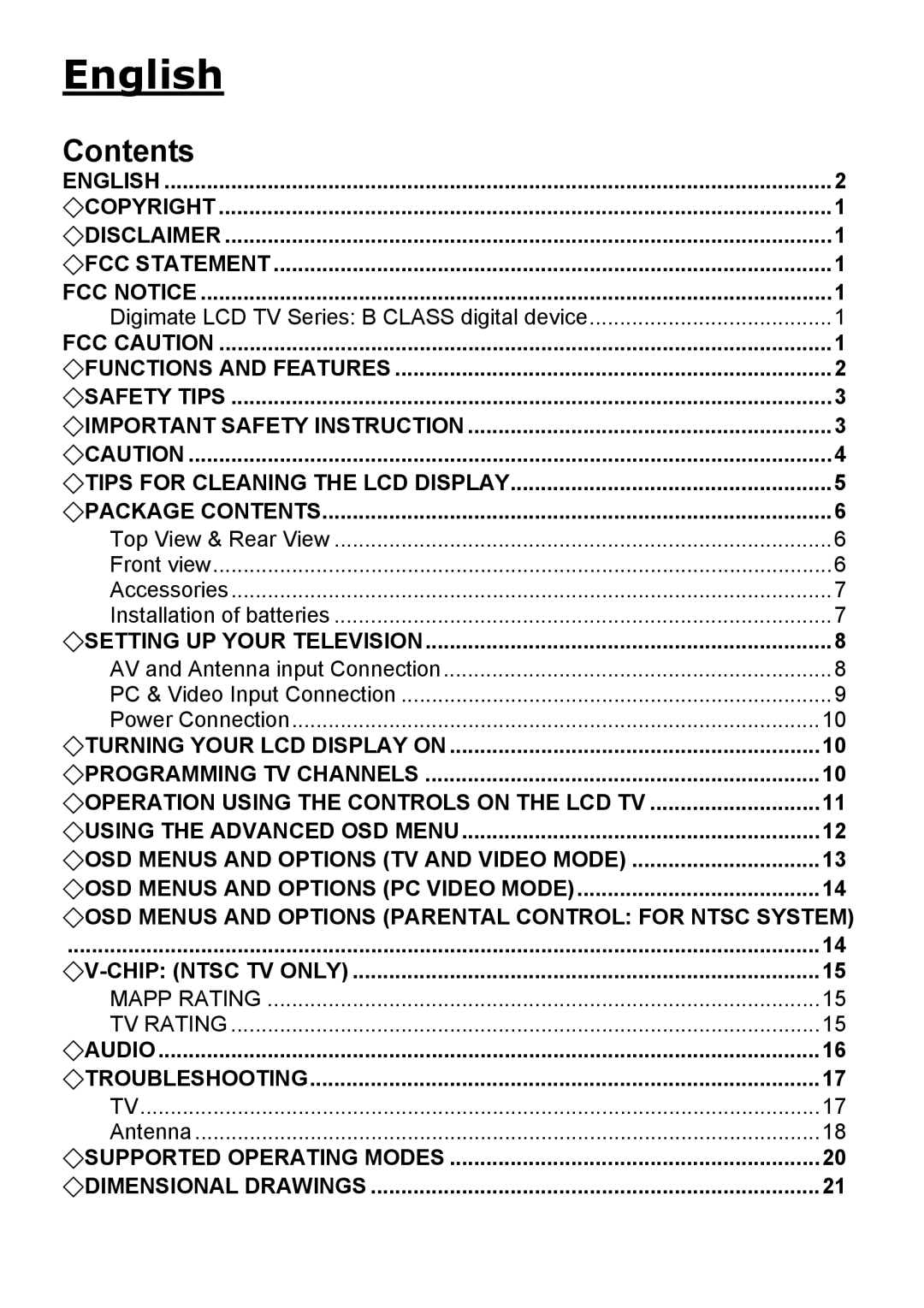 Digimate LTV-2007 manual English 