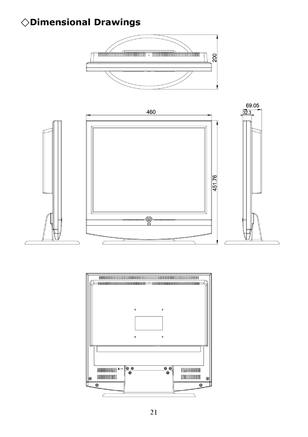 Digimate LTV-2007 manual Dimensional Drawings 