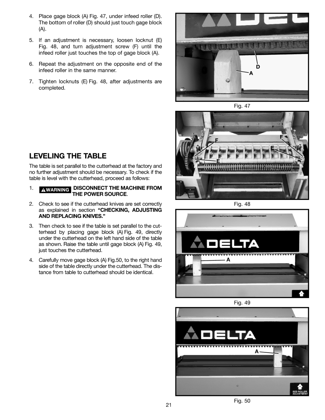 Digimerge 22-470 instruction manual Leveling the Table 