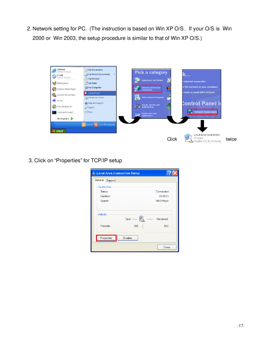 Digimerge D4202 user manual Click Twice 