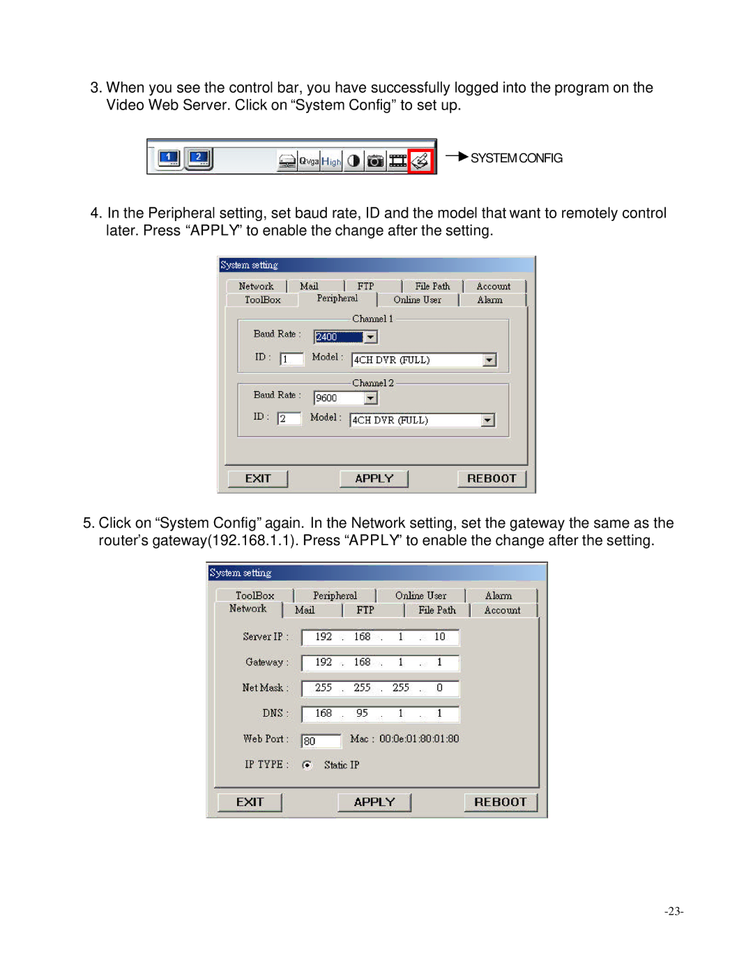 Digimerge D4202 user manual System Config 