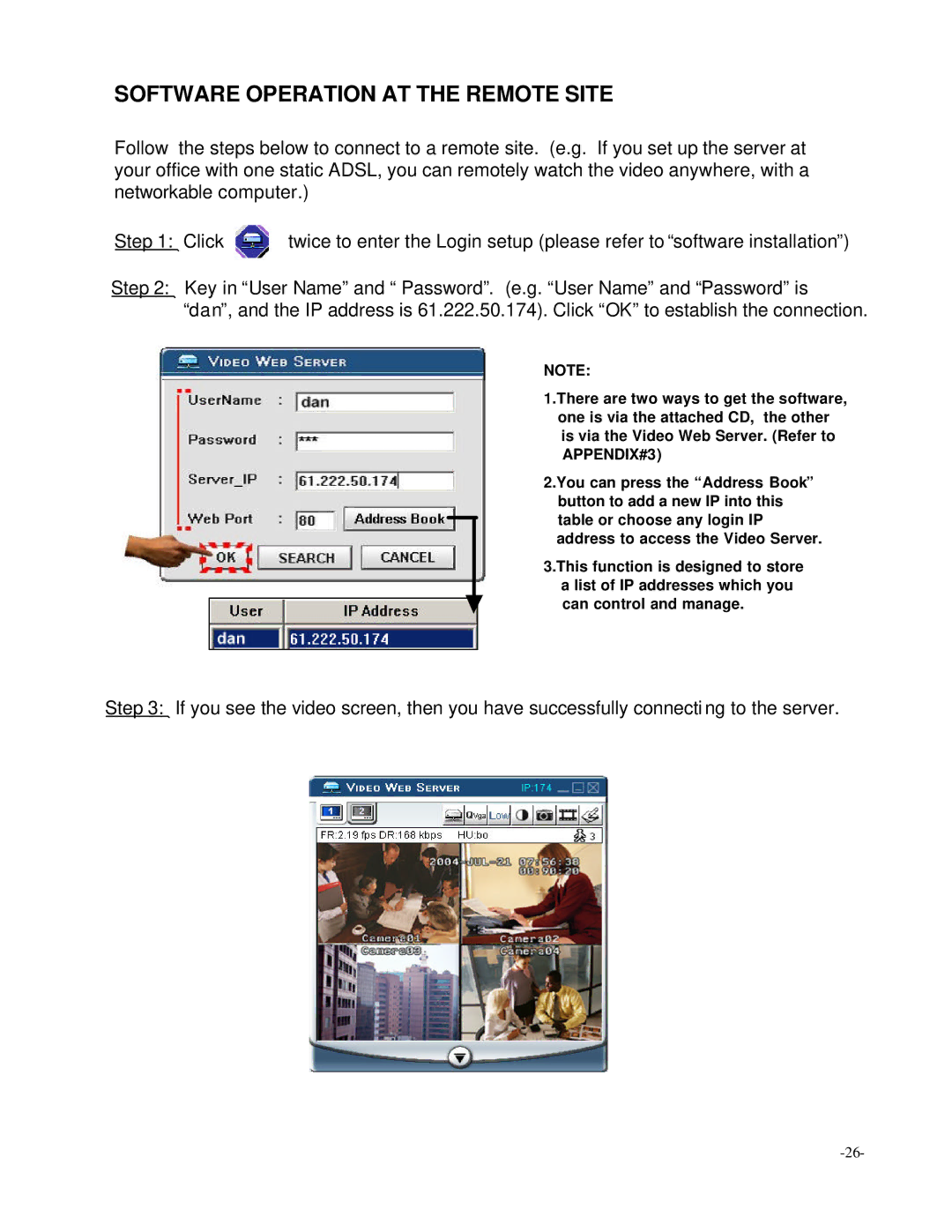 Digimerge D4202 user manual Software Operation AT the Remote Site, APPENDIX#3 