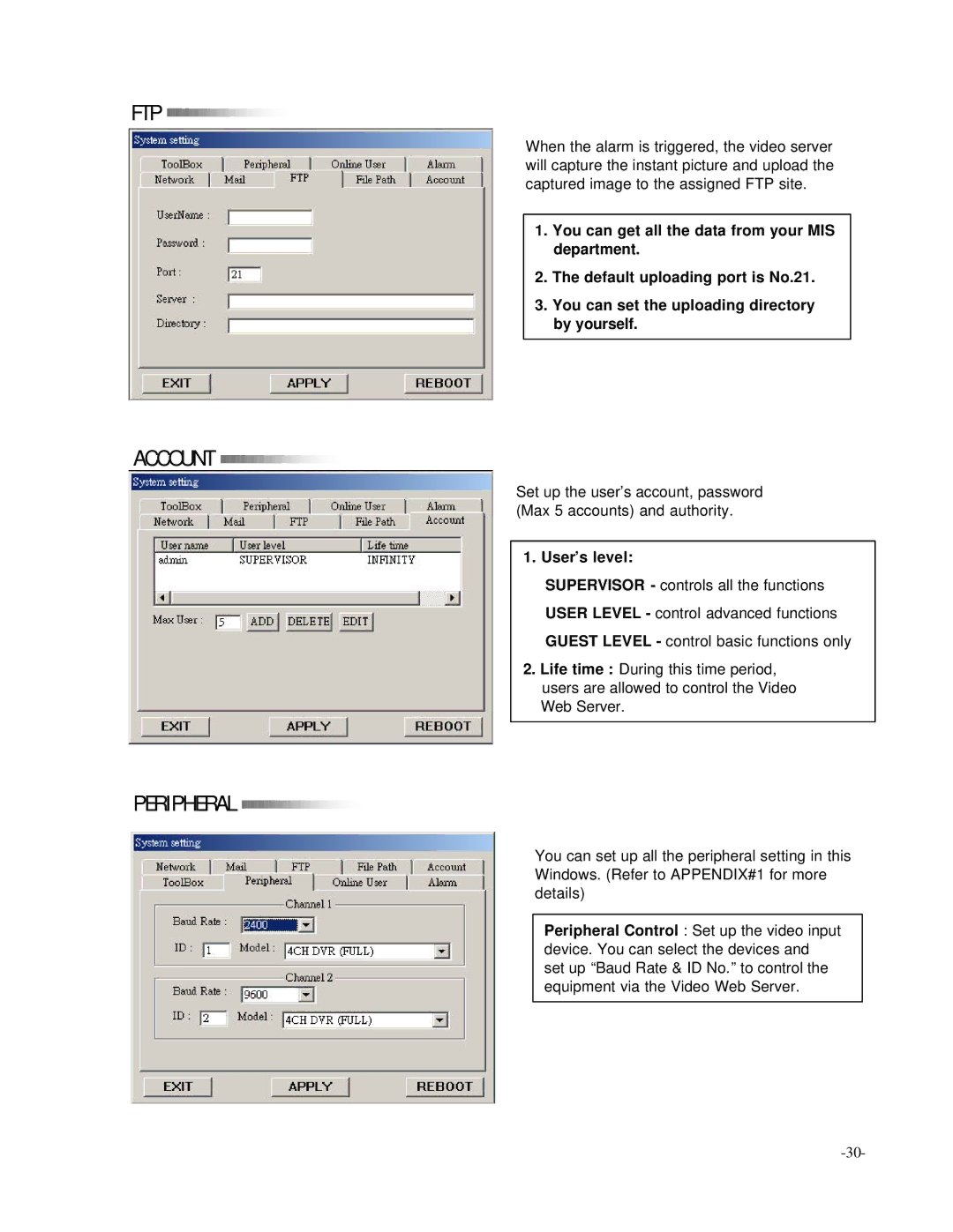 Digimerge D4202 user manual Ftp 