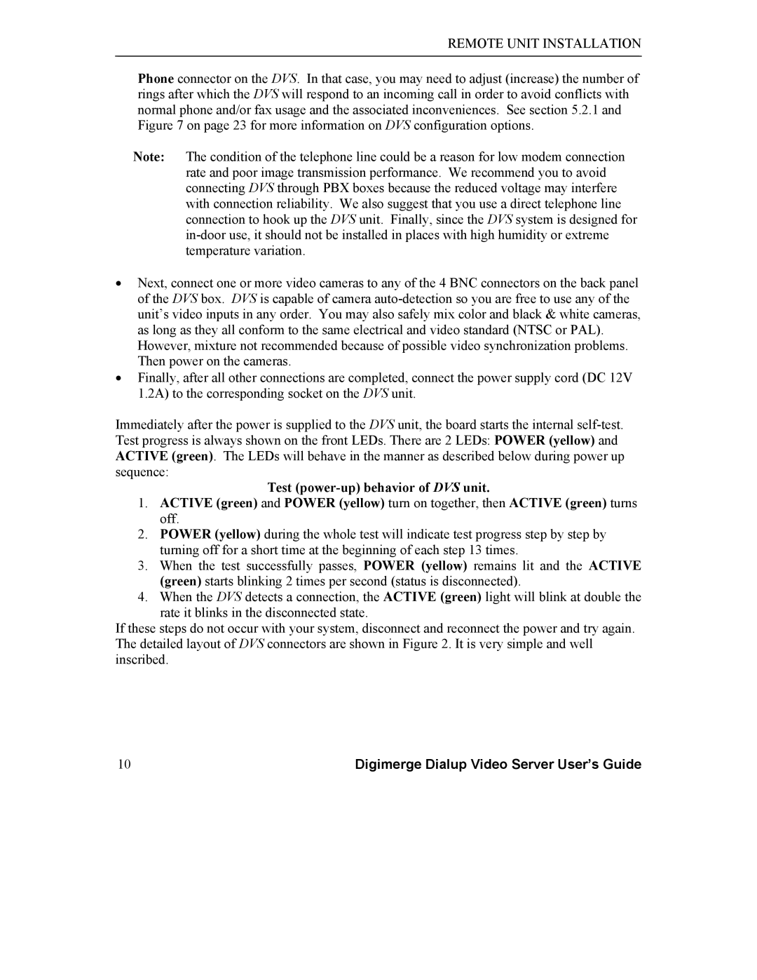 Digimerge DGRT400 user manual Remote Unit Installation 