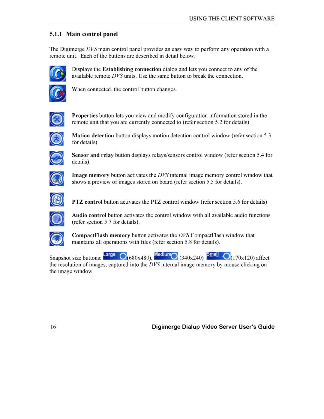 Digimerge DGRT400 user manual Main control panel 