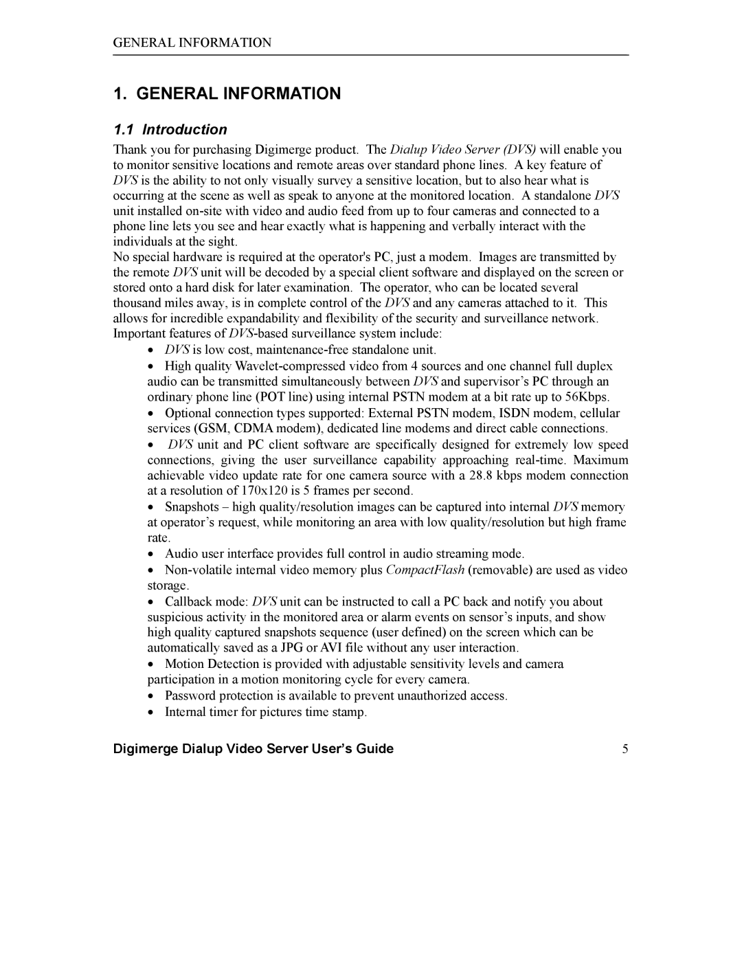 Digimerge DGRT400 user manual General Information, Introduction 