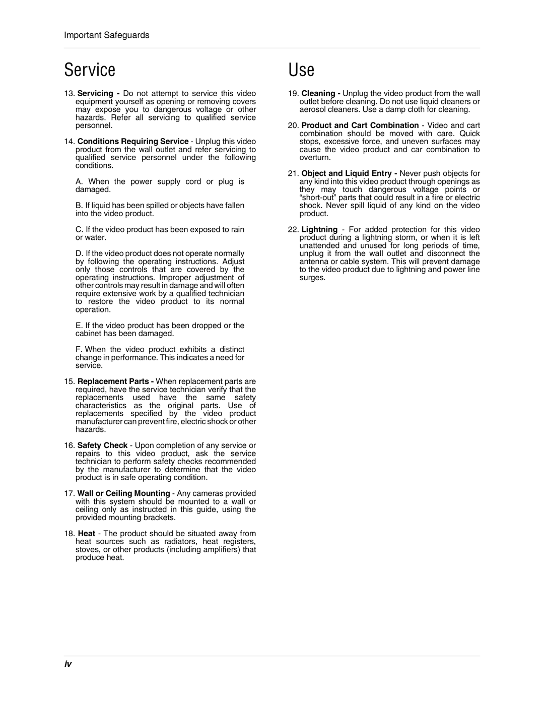 Digimerge DHU104 instruction manual Service 